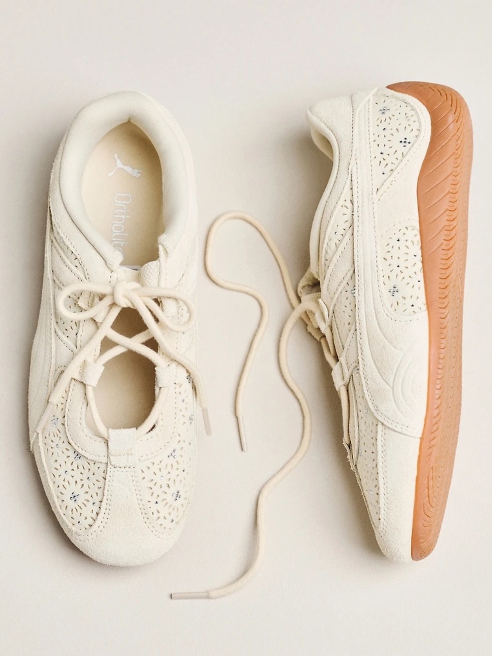 PUMA Speedcat Go Bejeweled Sneaker, Ivory, Size 9, Preowned great condition